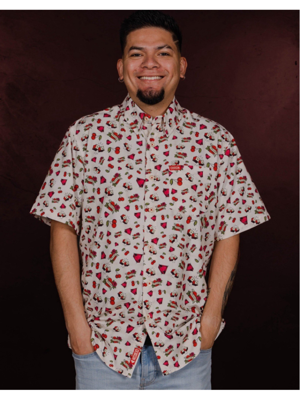 Dixxon Momma's Boy D-Lite Short Sleeve Button-Up Shirt 3X White Novelty Print